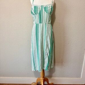 Lily Rose Green & White Striped Sundress